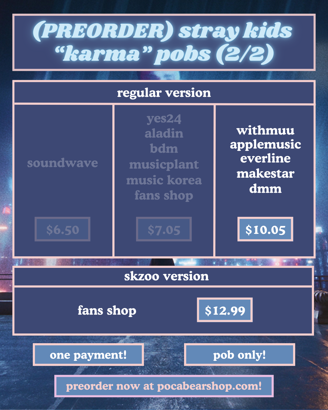 (PREORDER) stray kids "karma" pobs (2/2)