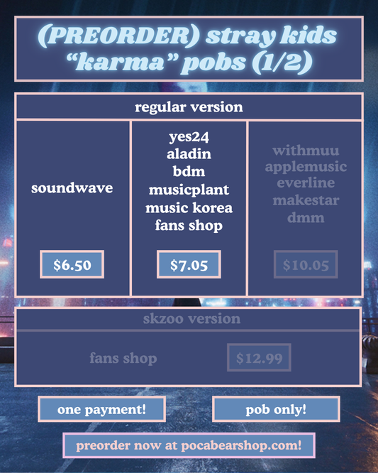 (PREORDER) stray kids "karma" pobs (1/2)