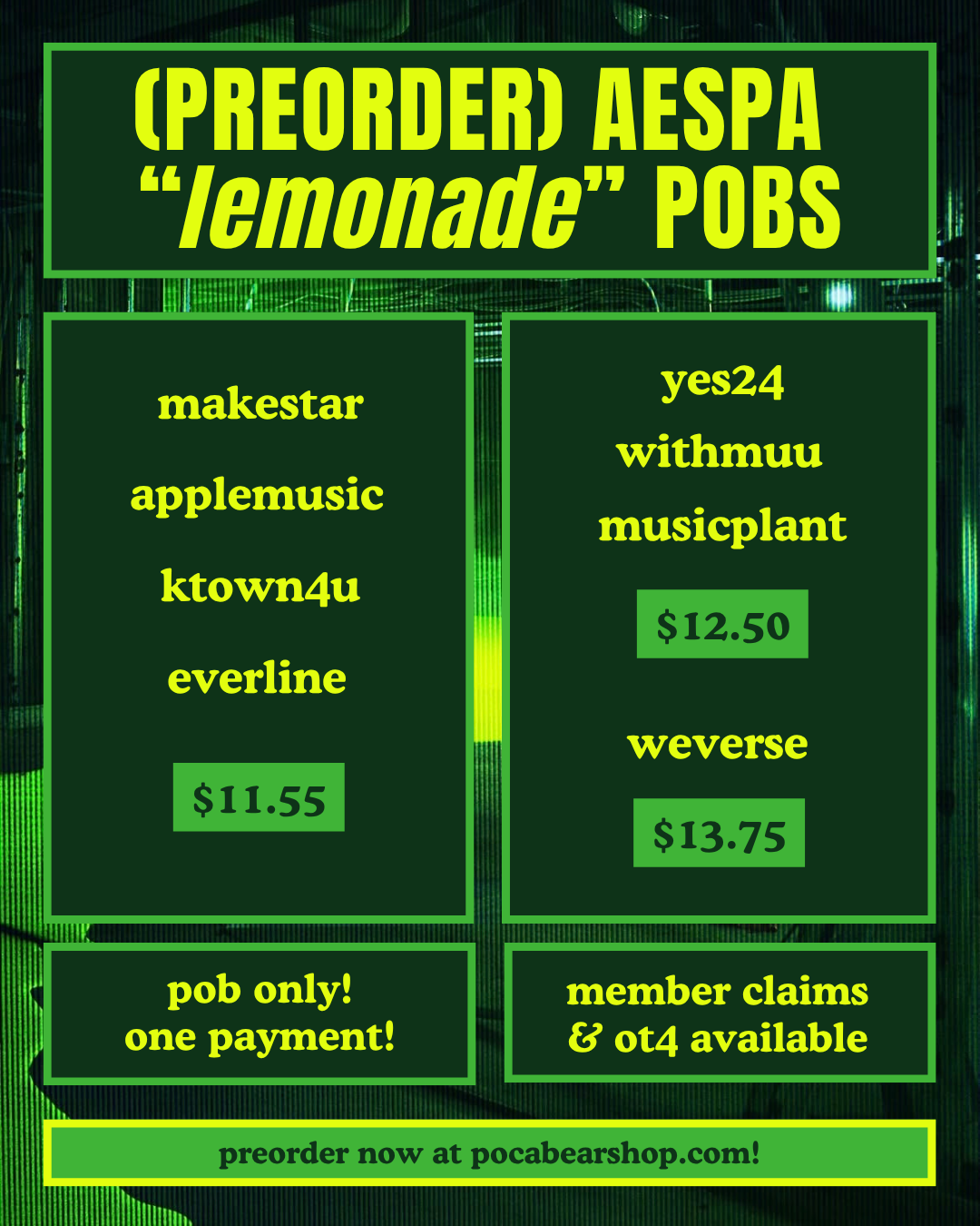(PREORDER) "lemonade" pobs